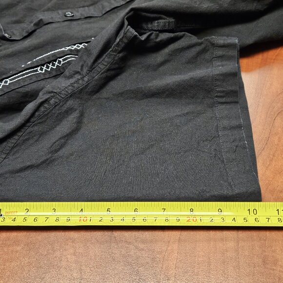 COOFANDY Casual Cuban Guayabera Short Sleeve Black Embroidered Beach Shirt 2XL - Picture 13 of 14